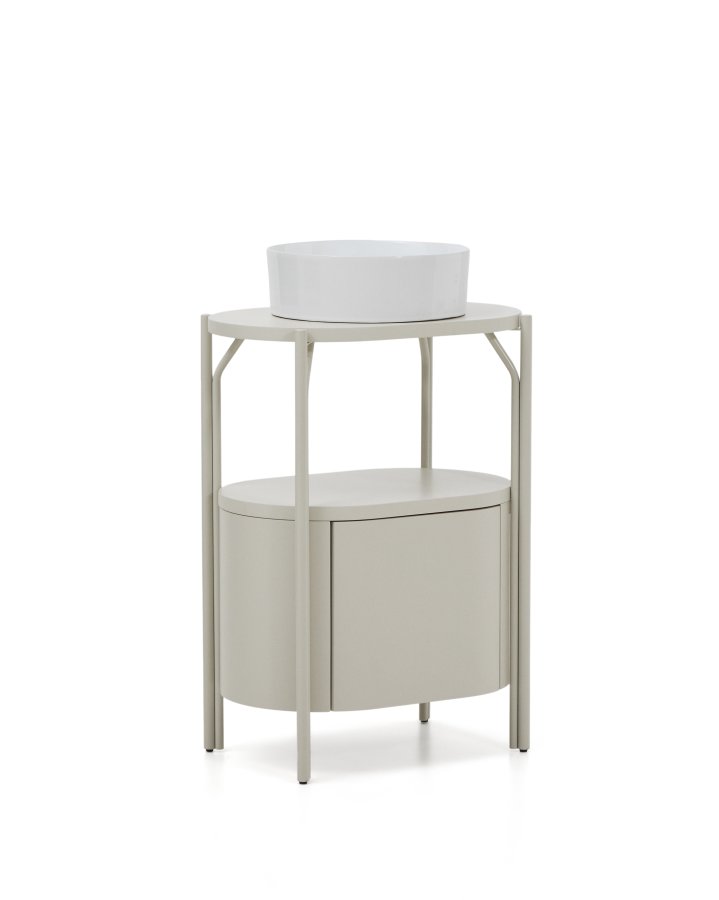 KAVE HOME Arely badev�relsesvaskeskab, m. 1 skuffe - hvid MDF og st�l (60x40)