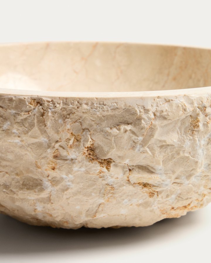 KAVE HOME Orvane h�ndvask, rund - beige marmor (�40)