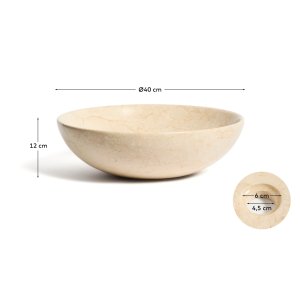 KAVE HOME Darnen bordplade h�ndvask, rund - beige marmor (�40)