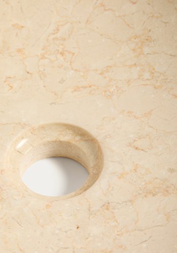 KAVE HOME Darnen bordplade h�ndvask, rund - beige marmor (�40)