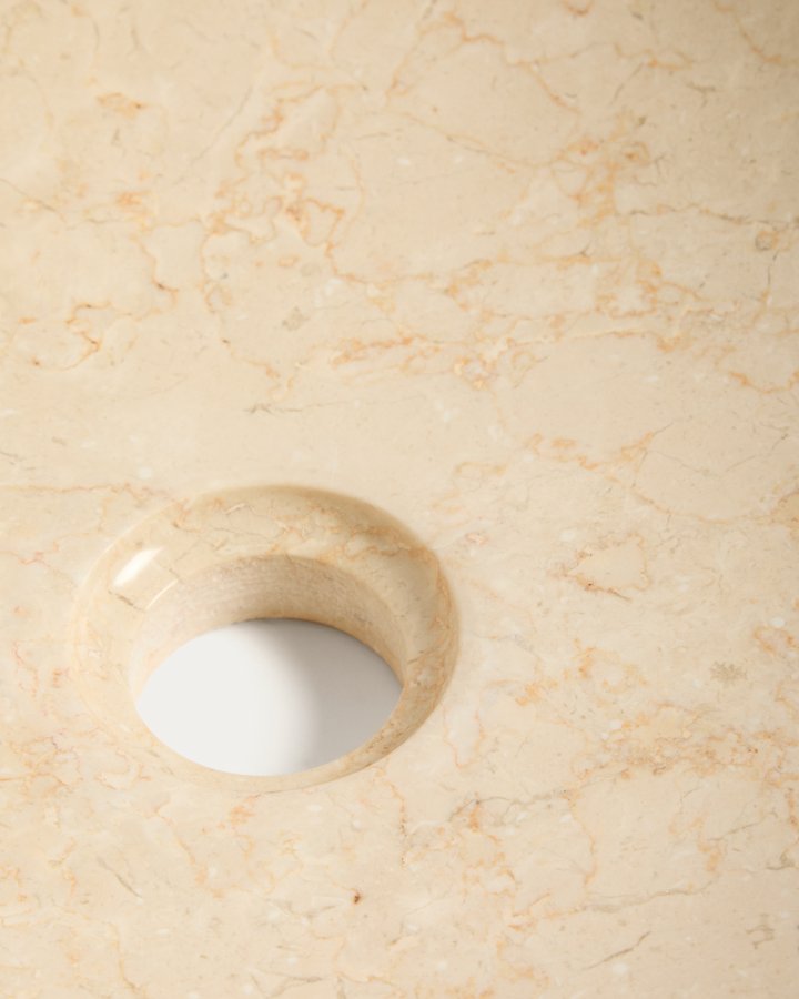 KAVE HOME Darnen bordplade h�ndvask, rund - beige marmor (�40)