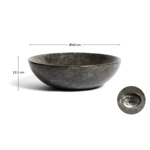 KAVE HOME Darnen bordplade h�ndvask, rund - gr� marmor (�40)