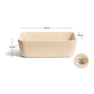 KAVE HOME Darnen bordplade h�ndvask, kvadratisk - beige marmor (40x40)
