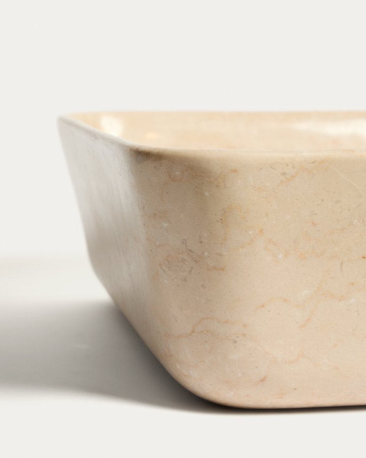 KAVE HOME Darnen bordplade h�ndvask, kvadratisk - beige marmor (40x40)
