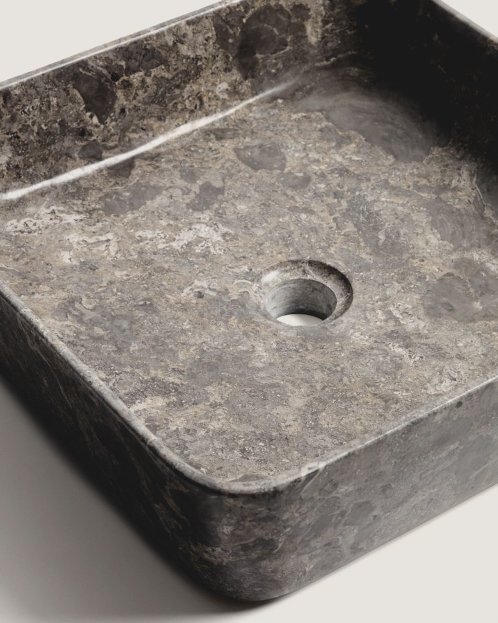 KAVE HOME Darnen bordplade h�ndvask, kvadratisk - gr� marmor (40x40)