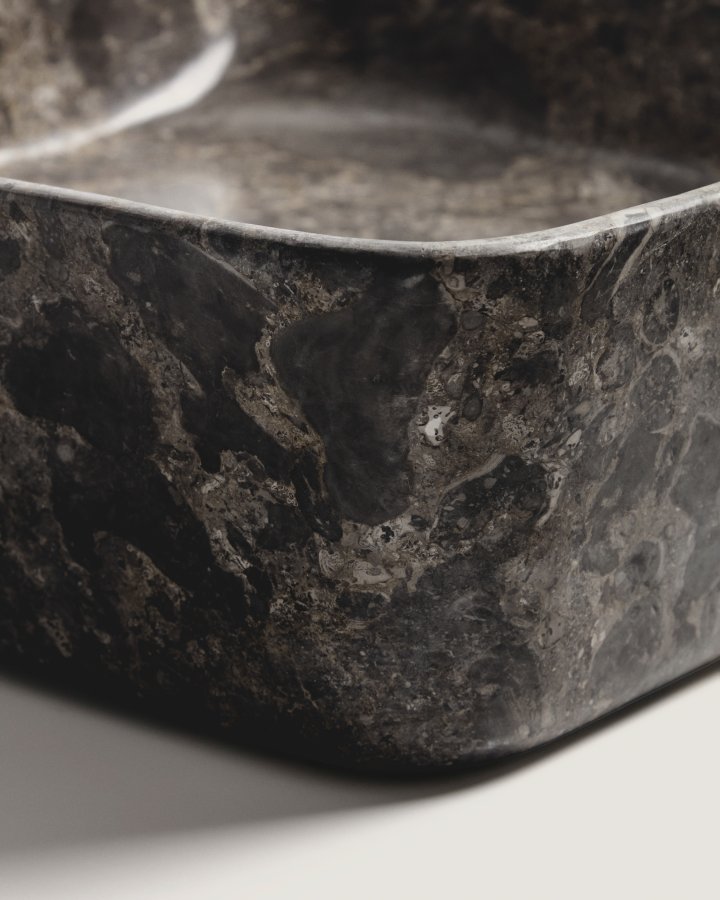 KAVE HOME Darnen bordplade h�ndvask, kvadratisk - gr� marmor (40x40)