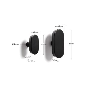 KAVE HOME Arely knager - sort b�getr� (s�t med 2)