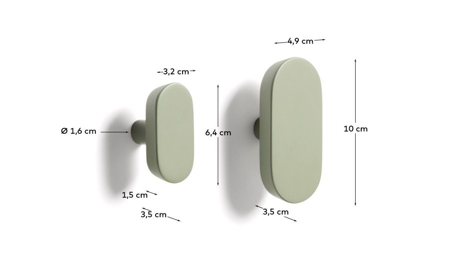 KAVE HOME Arely knager - gr�n b�getr� (s�t med 2)