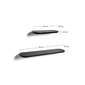 KAVE HOME Arely hylder - sort MDF (35cm/55cm) (s�t med 2)