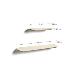 KAVE HOME Arely hylder - beige MDF (35cm/55cm) (s�t med 2)