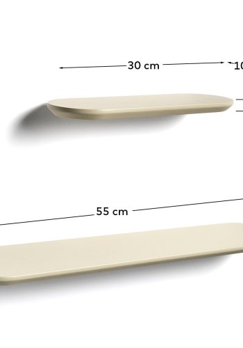 KAVE HOME Arely hylder - beige MDF (35cm/55cm) (s�t med 2)