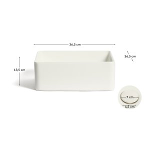 KAVE HOME Ovara bordvask, kvadratisk - hvid glaseret keramik (36,5x36,5)