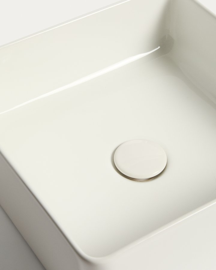 KAVE HOME Ovara bordvask, kvadratisk - hvid glaseret keramik (36,5x36,5)