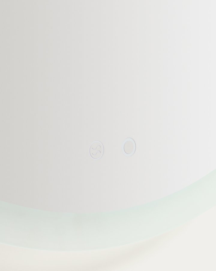 KAVE HOME Mervi badev�relsesspejl, m. LED-lys og antidug, rund - spejlglas og sandbl�st glas (�60)