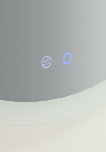 KAVE HOME Mervi badev�relsesspejl, m. LED-lys og antidug, rund - spejlglas og sandbl�st glas (�60)