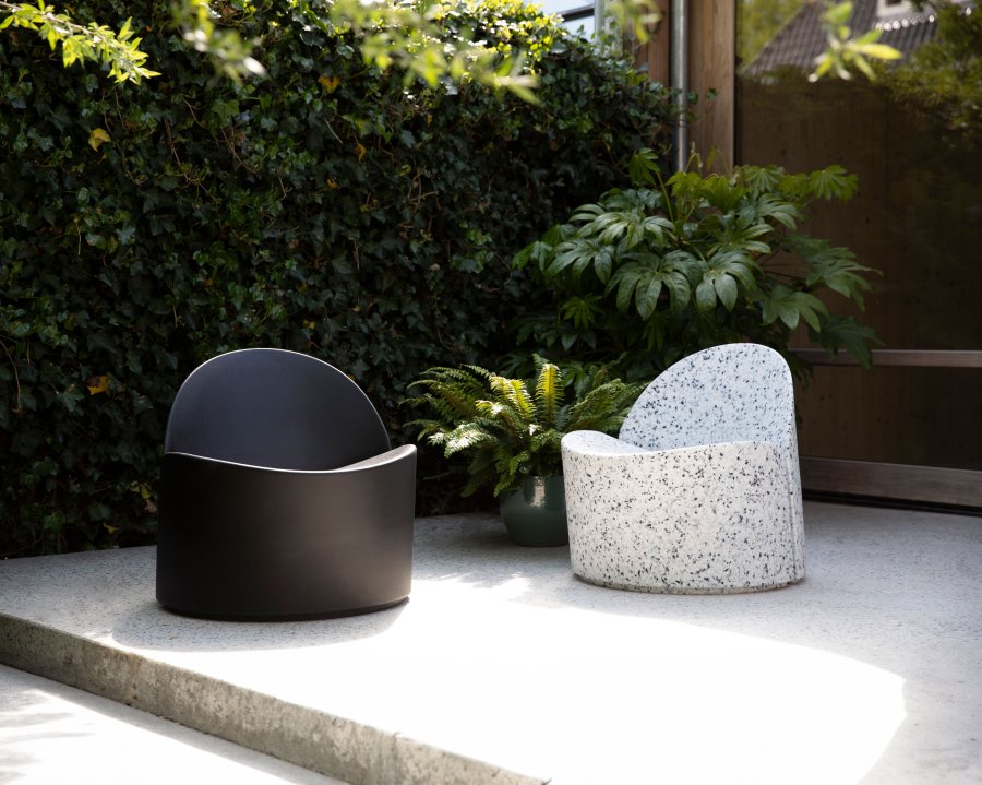 ZUIVER Bloom utendrs loungestol - svart resirkulert exopixel