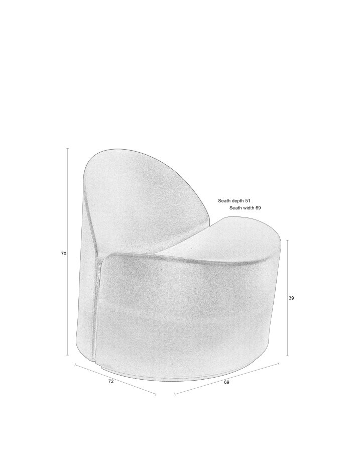 ZUIVER Bloom utendrs loungestol - svart resirkulert exopixel