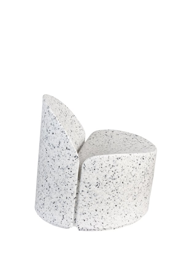 ZUIVER Bloom utendrs loungestol - hvit terrazzo resirkulert exopixel