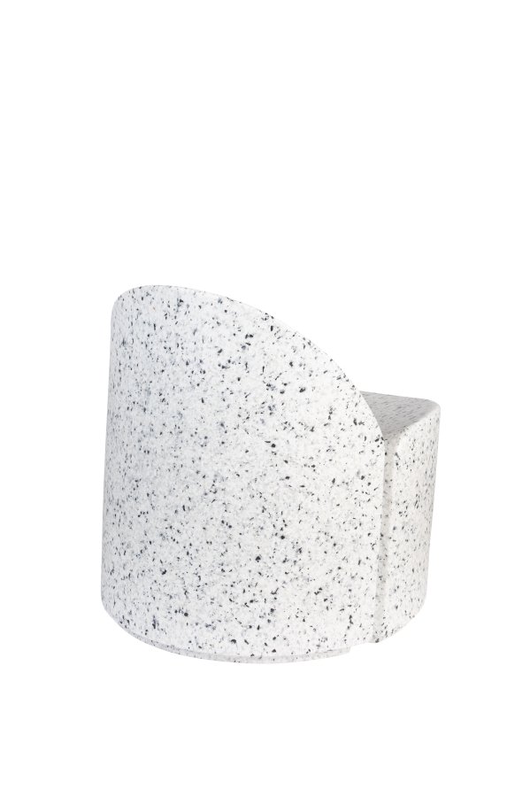 ZUIVER Bloom utendrs loungestol - hvit terrazzo resirkulert exopixel