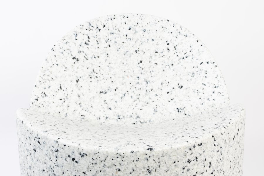 ZUIVER Bloom utendrs loungestol - hvit terrazzo resirkulert exopixel