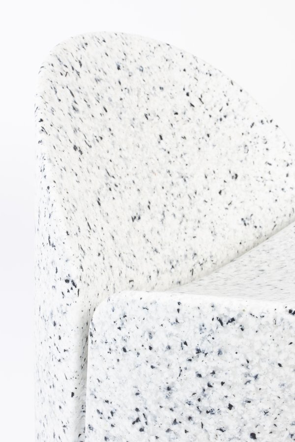 ZUIVER Bloom utendrs loungestol - hvit terrazzo resirkulert exopixel