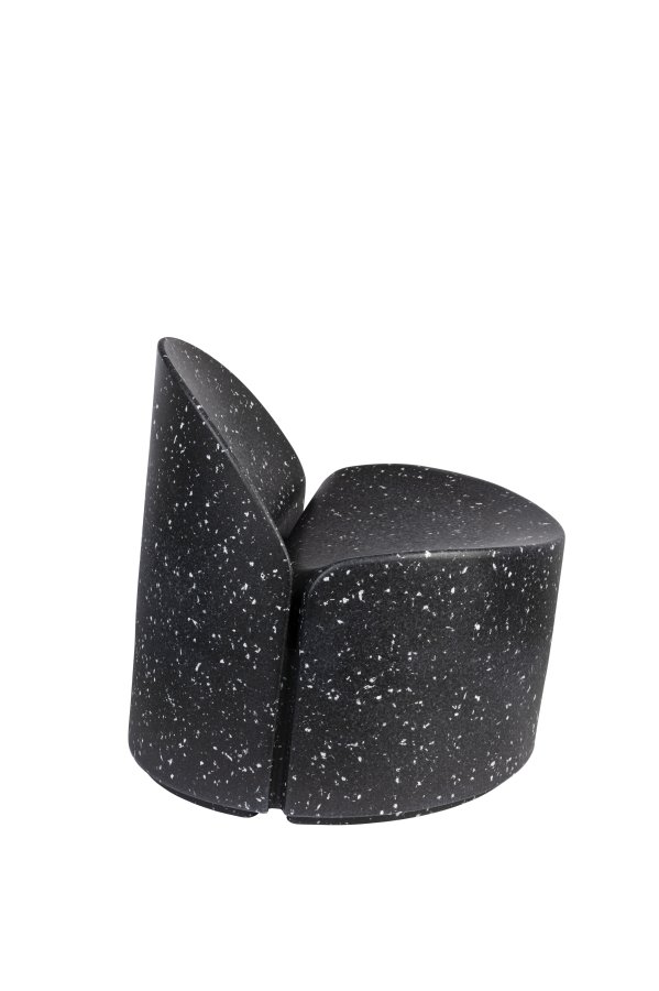 ZUIVER Bloom utendrs loungestol - svart granitt-look resirkulert exopixel