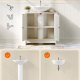SONGMICS HOME Badev�relsesskab under vask, superhurtig v�rkt�jsfri montering, gulvst�ende opbevaringsskab med vaskefunktion, justerbar hylde, til h�ndvaske med/uden piedestal, rustik hvid BBC223WJ01