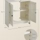 SONGMICS HOME Badev�relsesskab under vask, superhurtig v�rkt�jsfri montering, gulvst�ende opbevaringsskab med vaskefunktion, justerbar hylde, til h�ndvaske med/uden piedestal, rustik hvid BBC223WJ01