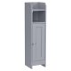 VASAGLE Slankt badev�relsesgulvskab med d�r og hylder, fritst�ende badev�relsesopbevaringsenhed, smalt badev�relsesskab med toiletpapiropbevaring, justerbare hylder, duegr� BBC310P36