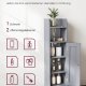 VASAGLE Slankt badev�relsesgulvskab med d�r og hylder, fritst�ende badev�relsesopbevaringsenhed, smalt badev�relsesskab med toiletpapiropbevaring, justerbare hylder, duegr� BBC310P36