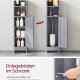 VASAGLE Slankt badev�relsesgulvskab med d�r og hylder, fritst�ende badev�relsesopbevaringsenhed, smalt badev�relsesskab med toiletpapiropbevaring, justerbare hylder, duegr� BBC310P36