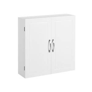 VASAGLE BBC320W01 badev�relsesv�gskab, m. 2 l�ger og 2 hylder - mat hvid MDF