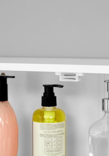 VASAGLE BBC320W01 badev�relsesv�gskab, m. 2 l�ger og 2 hylder - mat hvid MDF