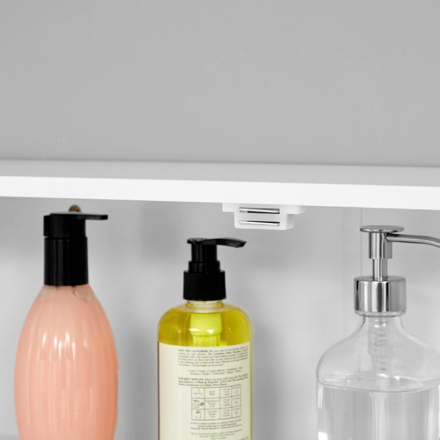 VASAGLE BBC320W01 badev�relsesv�gskab, m. 2 l�ger og 2 hylder - mat hvid MDF