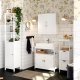 VASAGLE BBC320W01 badev�relsesv�gskab, m. 2 l�ger og 2 hylder - mat hvid MDF