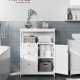 Fritst�ende gulvopbevaringsm�bel med justerbar hylde, badev�relsesskab med 3 skuffer, til hjemmet, hvid