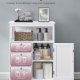 Fritst�ende gulvopbevaringsm�bel med justerbar hylde, badev�relsesskab med 3 skuffer, til hjemmet, hvid