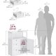 Fritst�ende gulvopbevaringsm�bel med justerbar hylde, badev�relsesskab med 3 skuffer, til hjemmet, hvid