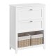 VASAGLE Badev�relsesskab, Opbevaringsskab, 2 skuffer med 1 s�t justerbare rumdelere, 2 kurve, Sidebr�t, 30 x 60 x 80 cm, Cloud White BBC545W02