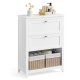 VASAGLE Badev�relsesskab, Opbevaringsskab, 2 skuffer med 1 s�t justerbare rumdelere, 2 kurve, Sidebr�t, 30 x 60 x 80 cm, Cloud White BBC545W02