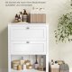 VASAGLE Badev�relsesskab, Opbevaringsskab, 2 skuffer med 1 s�t justerbare rumdelere, 2 kurve, Sidebr�t, 30 x 60 x 80 cm, Cloud White BBC545W02