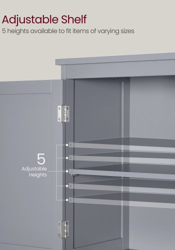 VASAGLE Gulvskab med Opbevaring, Fritst�ende Opbevaringsm�bel med 2 Skuffer og 2 D�re, Justerbar Hylde, 28 x 51 x 102 cm, Til Entre, Badev�relse, Duegr� UBBC551G02