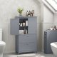 VASAGLE Gulvskab med Opbevaring, Fritst�ende Opbevaringsm�bel med 2 Skuffer og 2 D�re, Justerbar Hylde, 28 x 51 x 102 cm, Til Entre, Badev�relse, Duegr� UBBC551G02