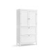 VASAGLE Badev�relsesskab med opbevaring, Fritst�ende badev�relsesskab med 2 skuffer og 2 d�re, justerbar hylde, 28 x 51 x 102 cm, hvid BBC551P31