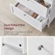 VASAGLE Badev�relsesskab med opbevaring, Fritst�ende badev�relsesskab med 2 skuffer og 2 d�re, justerbar hylde, 28 x 51 x 102 cm, hvid BBC551P31