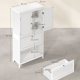 VASAGLE Badev�relsesskab med opbevaring, Fritst�ende badev�relsesskab med 2 skuffer og 2 d�re, justerbar hylde, 28 x 51 x 102 cm, hvid BBC551P31