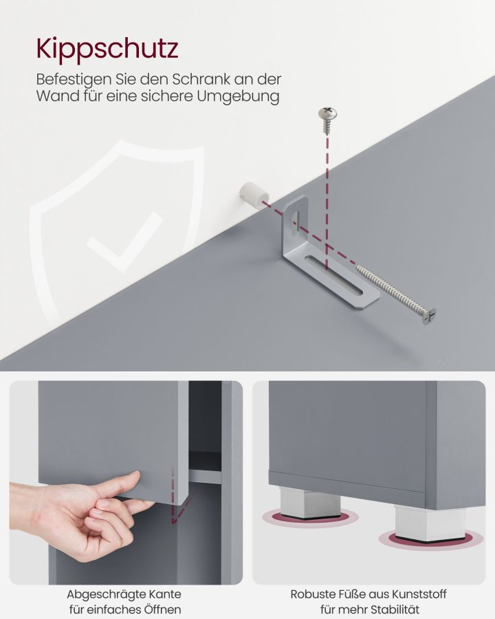 VASAGLE Badev�relsesskab, Badev�relsesskab med &eacute;n skuffe, justerbare hylder, �bent rum, 30 x 30 x 170 cm, Mystisk gr� BBC560P36
