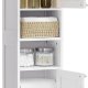 VASAGLE H�jt og slankt let badev�relsesskab med justerbare hylder, �bne rum, til sm� rum, moderne, Cloud White BBC566W03