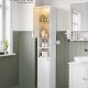 VASAGLE H�jt og slankt let badev�relsesskab med justerbare hylder, �bne rum, til sm� rum, moderne, Cloud White BBC566W03