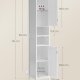 VASAGLE H�jt og slankt let badev�relsesskab med justerbare hylder, �bne rum, til sm� rum, moderne, Cloud White BBC566W03